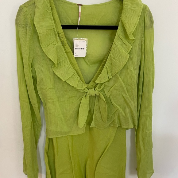 Free People Lisette Set in Lime Green NWT - Picture 2 of 8